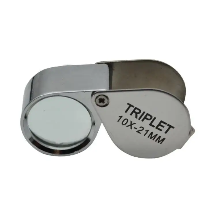 100pcs 10X Jeweler Loupe Magnifier 21mm lens Magnifying glass Microscope for Jeweler Diamonds SN1906