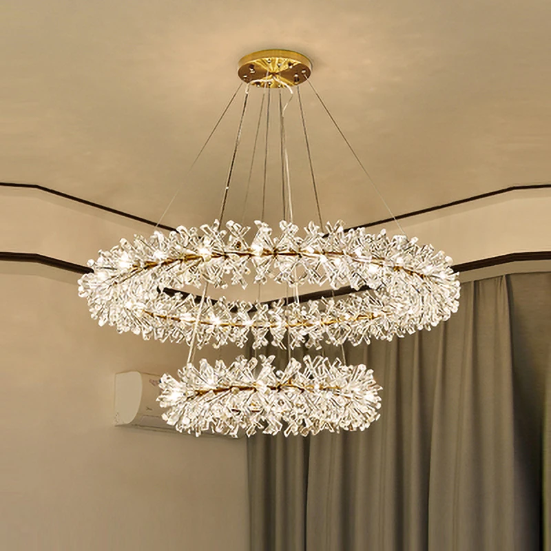 Modern Creativity Light luxury Crystal Pendant Lamp Nordic Simple LED Pendant Lights  for Foyer Living Room Dining Room Kitchen