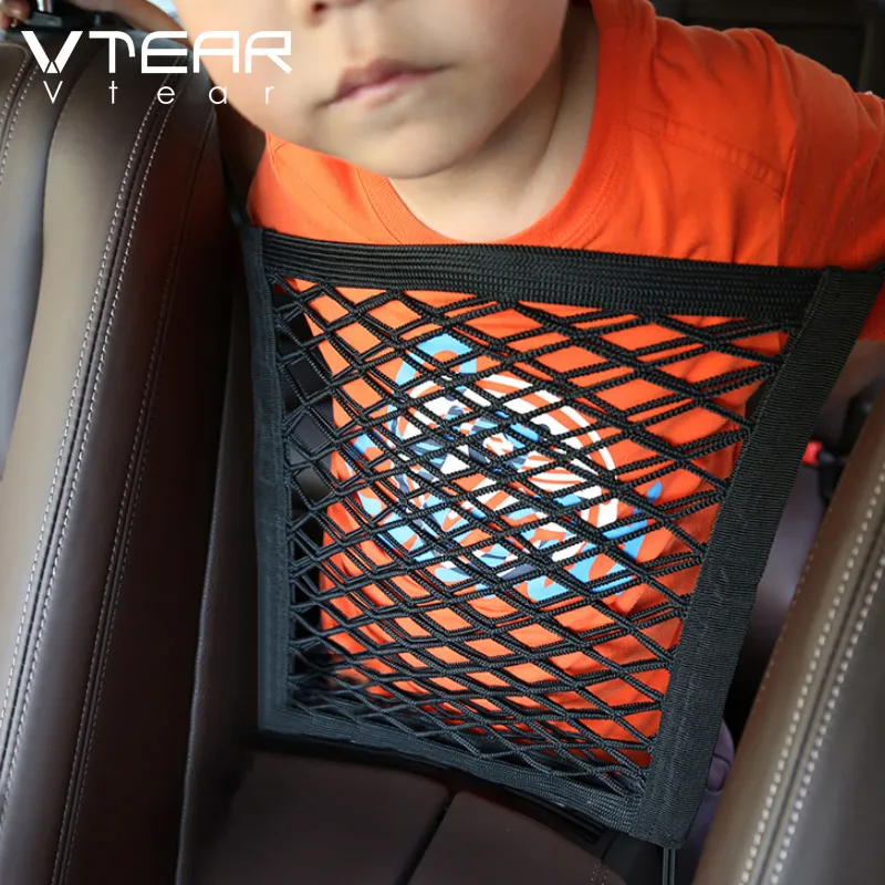 

Vtear Car Universal Net Trunk Mesh Car Seat Storage Box Organizer Interior Rear Back Pocket Stowing Tidying Accessories Parts