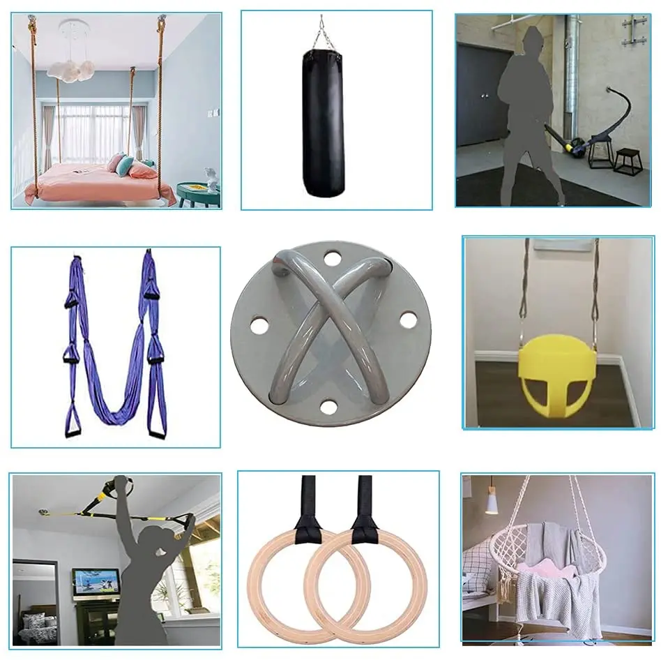 Ceiling Anchor Wall Mount Bracket X Mounts Anchor for Aerial Yoga Hammock /Suspension Strap /Fitness Rings