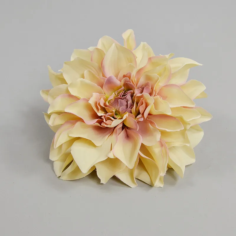 Grande tête de fleur de dahlia artificielle en soie, 16cm, 1 pièce, pour décoration de mariage, maison, fête, mur de fleurs, boîte cadeau, processus