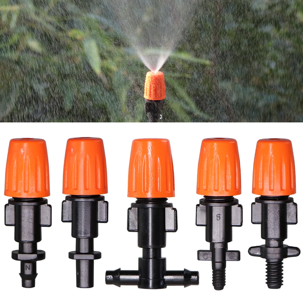 

Garden Watering 1/4'' 3/8'' Nozzle Drippers Sprayer Misting Atomizing Sprinklers Drip Irrigation System Fitting with Connectors