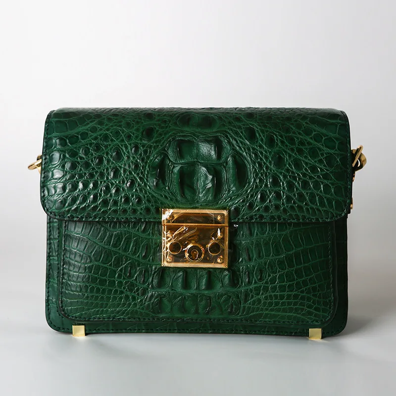 Genuine Crocodile Skin Women Sling Bag Authentic Exotic Crocodile Leather Lady Single Cross Shoulder Bag Female Small Plum Purse