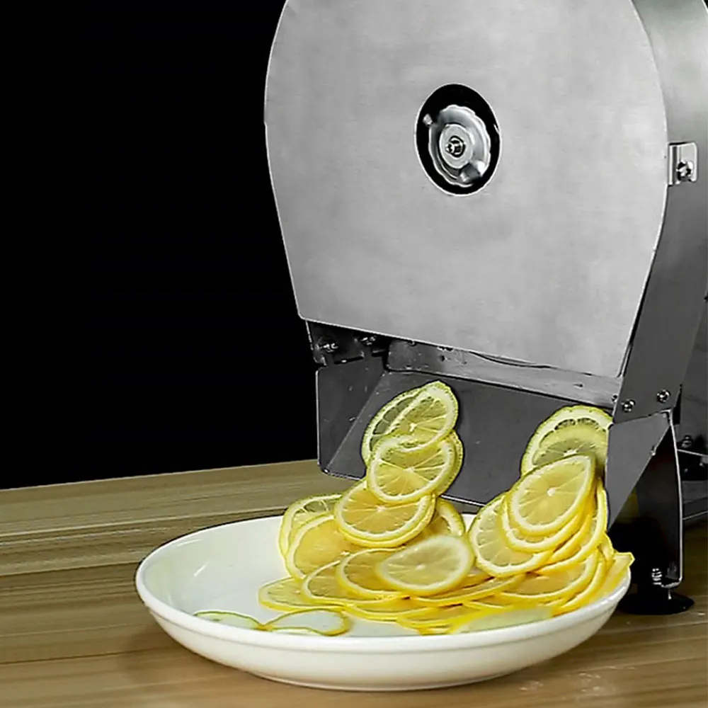 قطاعة الليمون من الفولاذ المقاوم للصدأ ، تقطيع الفواكة الكهربائية ، قطاعة البطاطس التجارية اليدوية لقطع الفاكهة
