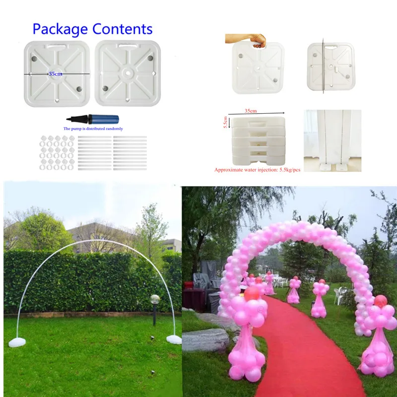 Birthday Balloon Garland Arch Kit, 230cm Tall & 300cm Wide Weddingwall Adjustable Ballon Stand with Water Fillable Base Decor