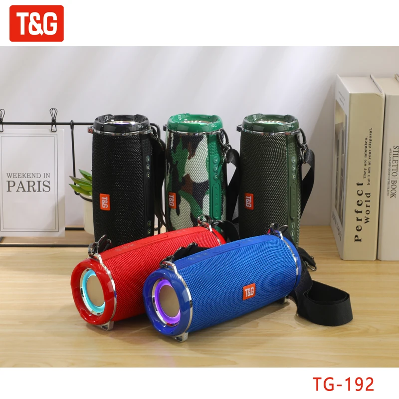 

T&G TG192 Portable Bluetooth Speaker LED Light Wireless Bass Boombox Waterproof Outdoor Speakers Subwoofer Stereo Loudspeaker