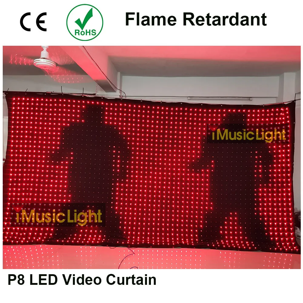 LED Backdrop Vision Curtain P8 2.5mx5m LED  Star cloth For Party DJ wedding,Pub band Stage Background