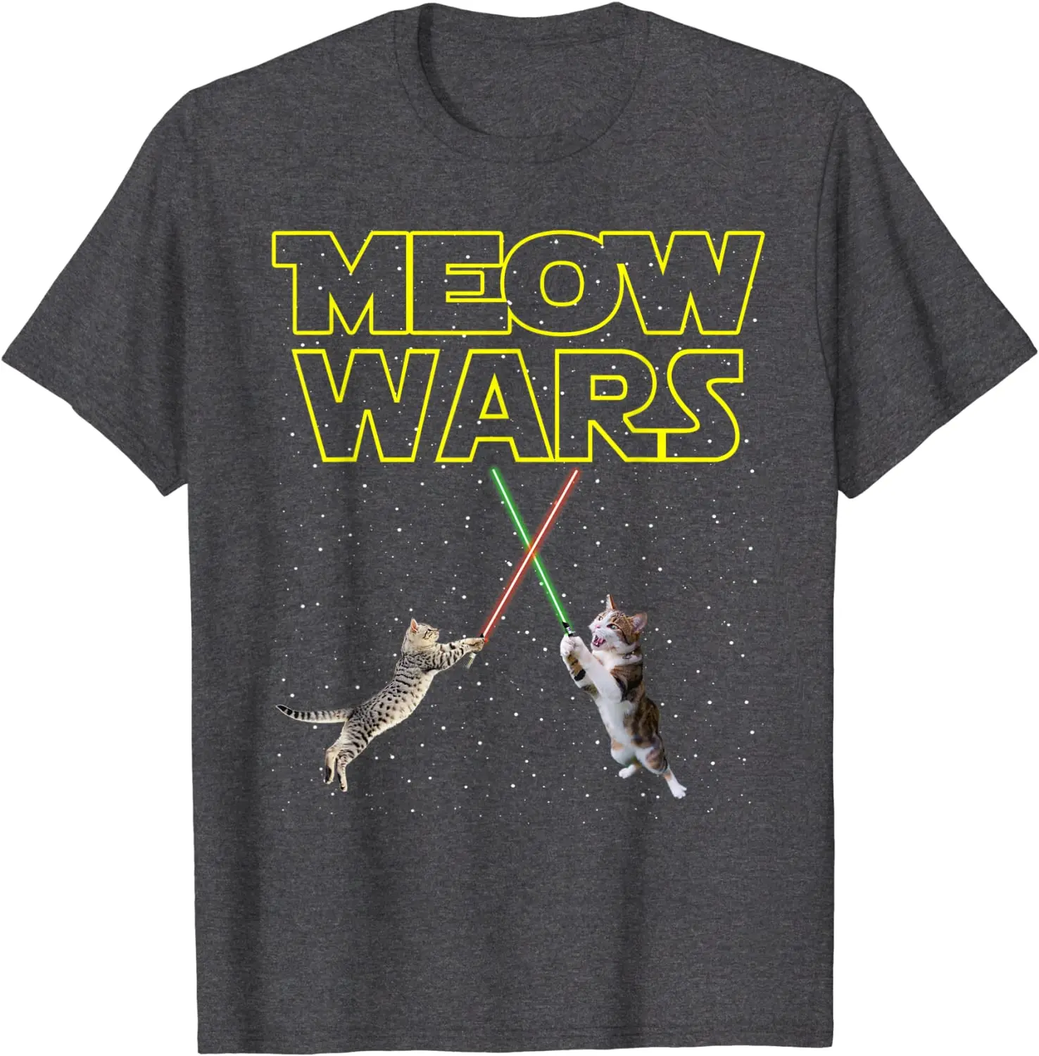 Meow Wars Cat Shirt Funny Gifts For Cats Lovers T-Shirts T-Shirt Cotton Men T Shirts Normal Tops & Tees Brand Printed