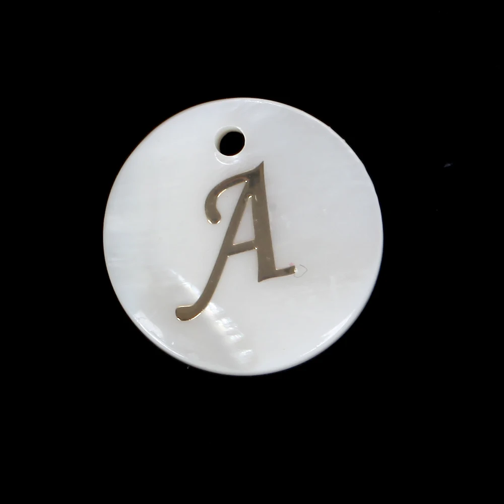 Natural 26 Letter White Shell Alphabet Spacer Beads for Jewelry Making DIY Handmade Pendant Necklace