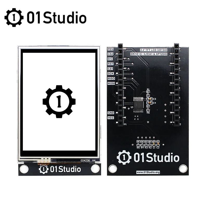01Studio – écran tactile LCD résistif SPI de 2.4 pouces TFT, Module de développement pyBorad, accessoire Micropython