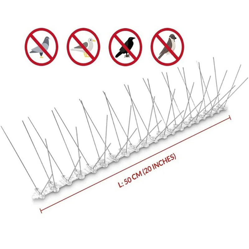 Stainless Steel Bird Spikes,Rodent Deterrent,Pigeons/Sparrows/Grackle Birds Stop Spikes,Stop Birds Nesting & Keep Birds Away