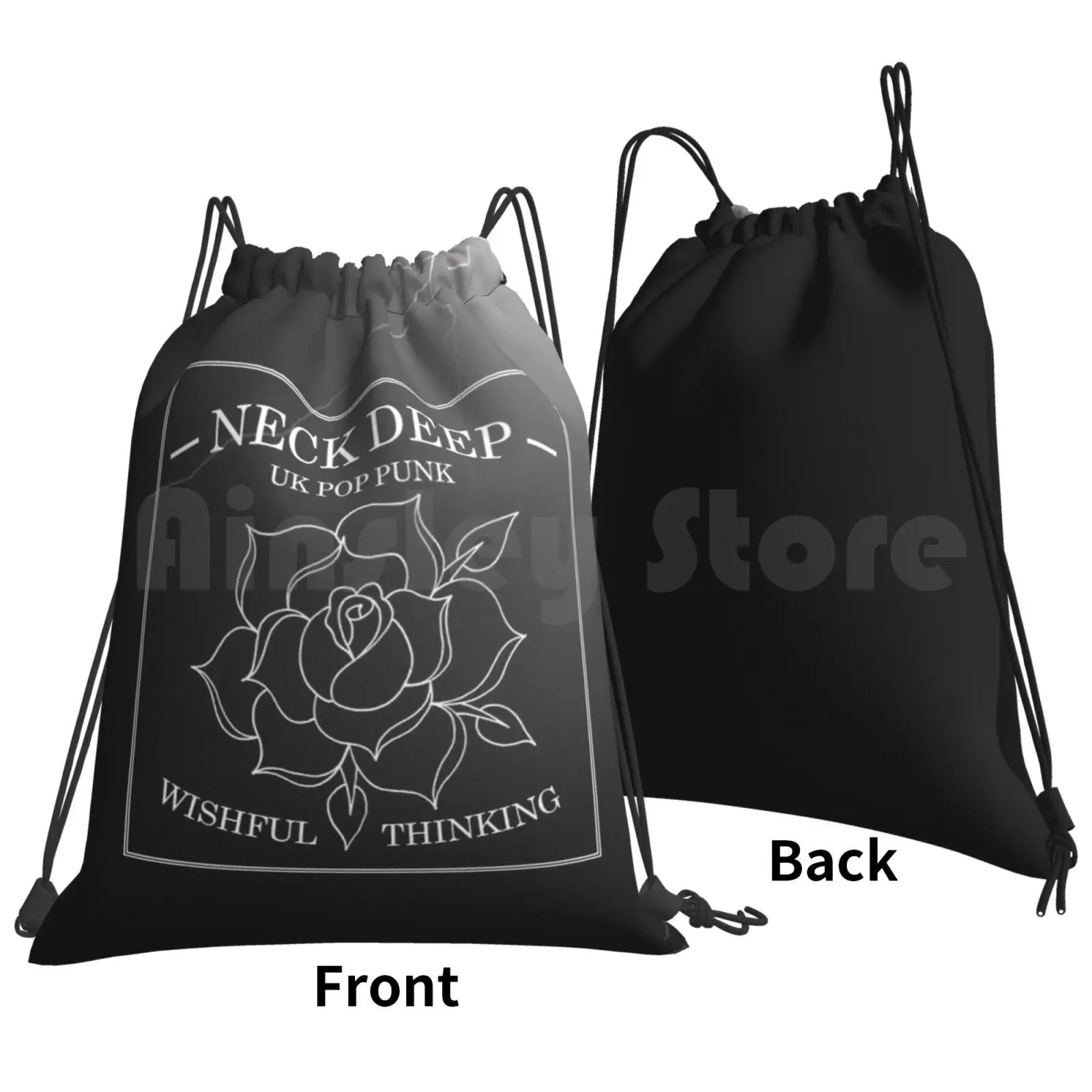 Neck Deep-Wishful Thinking Backpack Drawstring Bags Gym Bag Waterproof La Dispute Tumblr Band Bands Edit Band Edit Pop