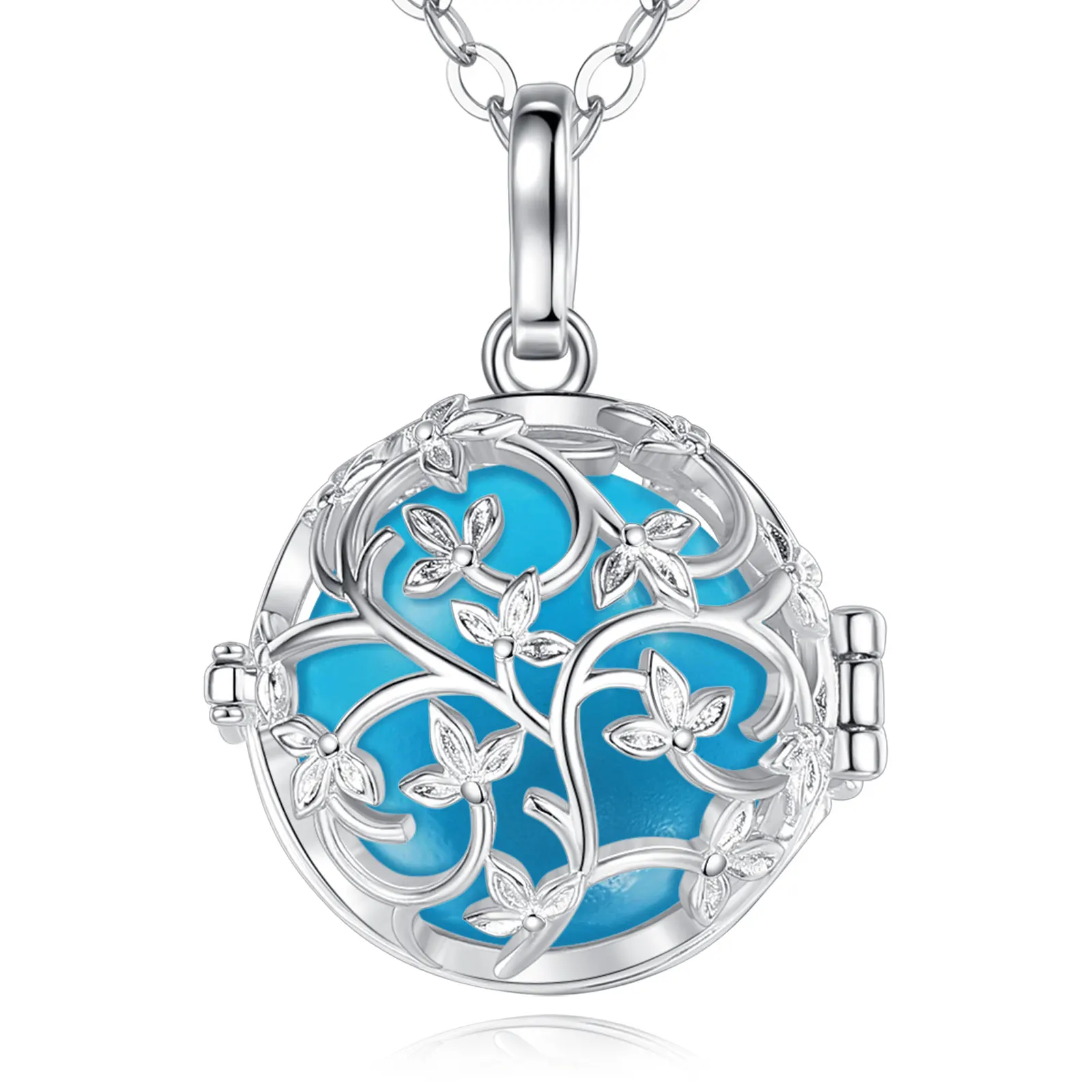 Eudora Neue 18mm Harmonie Ball Blume Käfig Schwangerschaft Chime Halskette Engel Anrufer Anhänger Exquisite Schmuck Geschenke Für Frauen
