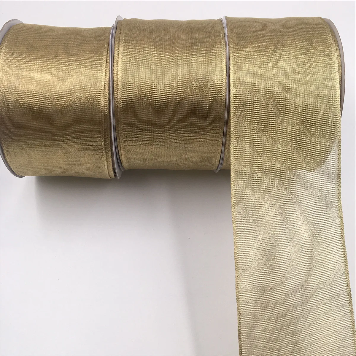 25Yard 63MM Wired Edge Gold Metallic Chirstmas Ribbon Wine striped for Birthday Chirstmas Decoration Gift DIY Wrapping 2-1/2