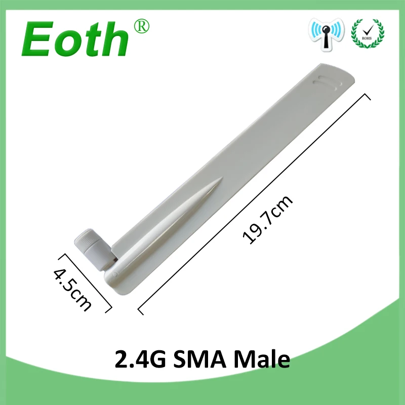 2.4 ghz wifi antena real 8dbi sma conector macho 2.4g antena branca antena 2.4 ghz wi fi iot pci cartão usb roteador sem fio