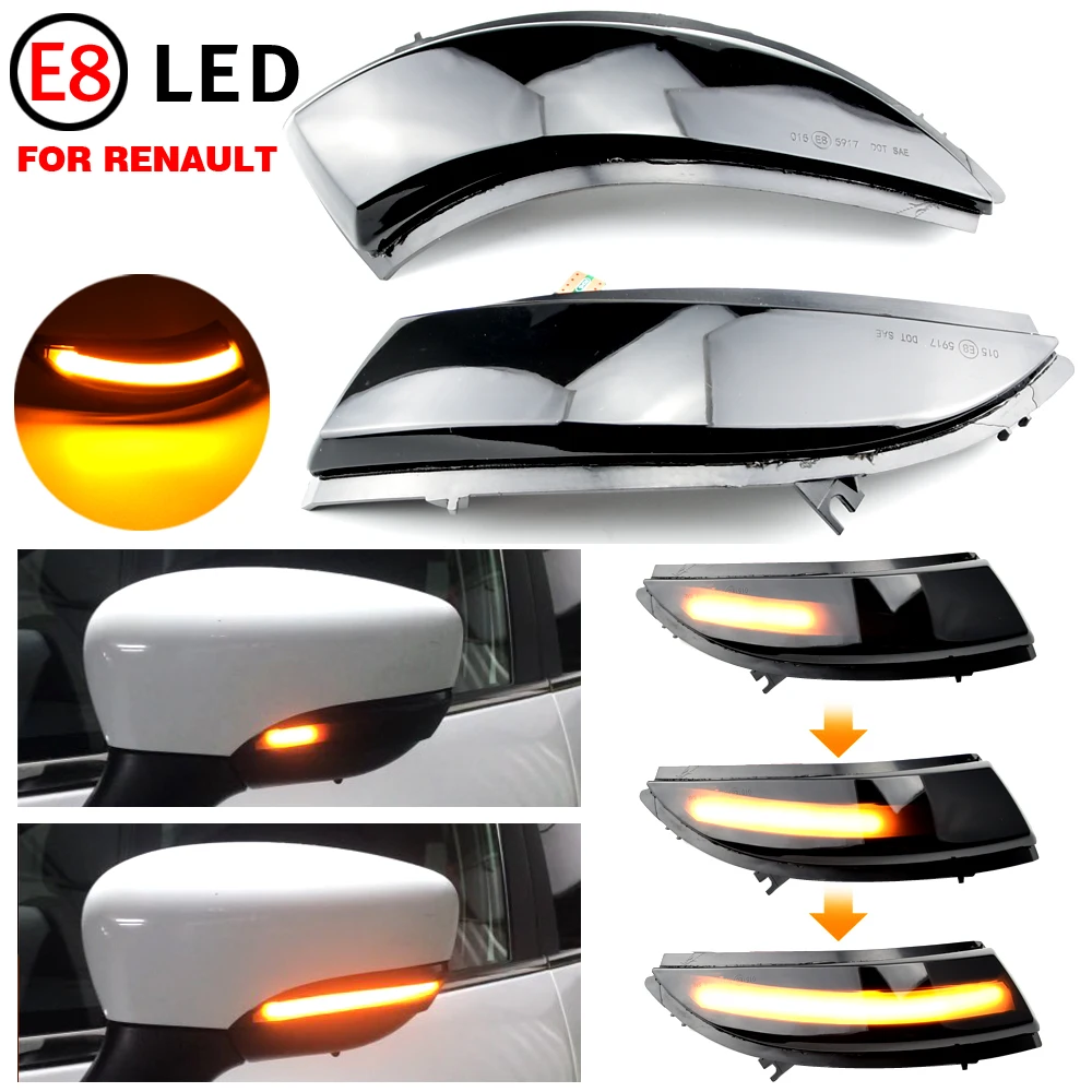 2pcs For Renault KAPTUR CAPTUR J5 H5 Clio IV MK4 4 Lutecia Grandtou Car LED Dynamic Turn Signal Mirror Light 2013 2014 2015 2016