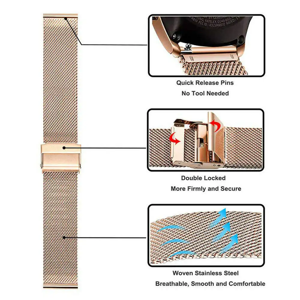 20mm Milanese steel Watchstrap For Samsung Galaxy Watch 4 Classic 46MM 42MM / Galaxy4 40mm 44mm Watchband Wristband Bracelet New