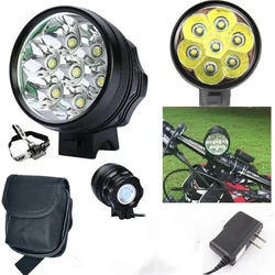 9800 Lumens 7*T6 Bicycle Front Light Set With Battery Pack Ultra Brightness Bike Handlebar Mount Night Cycling LED Lamp BC0544