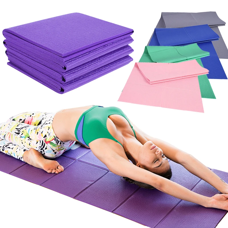 Foldable Yoga Mat 173cm*61cm PVC Non Slip Carpet Mat 3mm/6mm Sports Fitness Exercise Pad Portable Pilates Gymnastics Mats