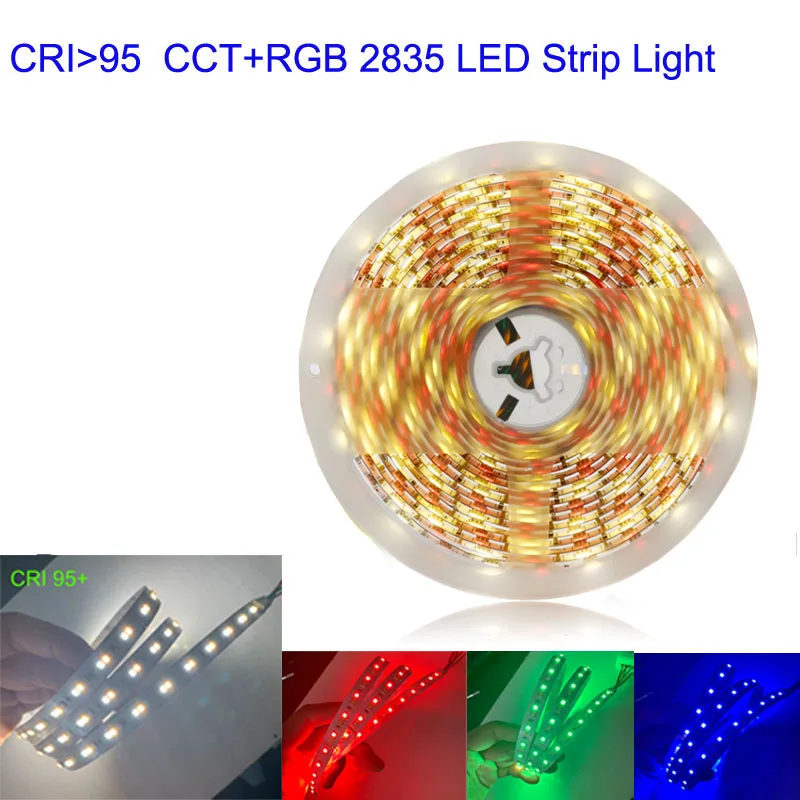 Tira de luces LED de alto CRI 95 RGB + CCT 24V RGBW RGBWW, luz blanca cálida para dormitorio, decoración del hogar, barra Kichen