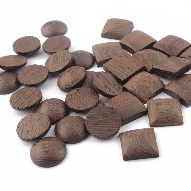 1pack Round Square Triangle Wood Flat Back Cabochon 14mm 25mm 30mm Cabochon Cameo For DIY Jewelry Findings Making