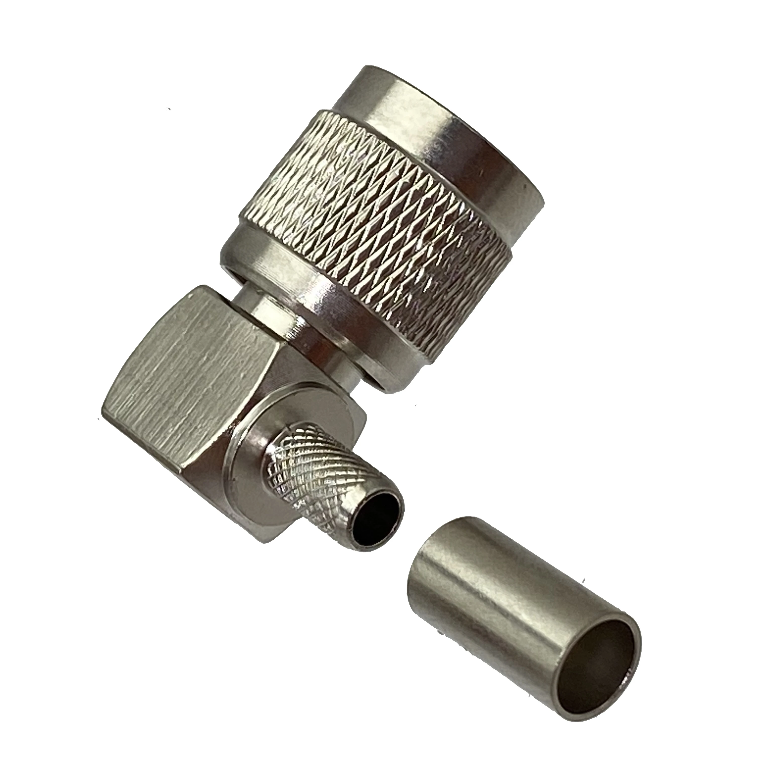 Connector TNC male plug crimp RG58 RG142 LMR195 RG400 cable right angle Wire Terminal RF Coaxial