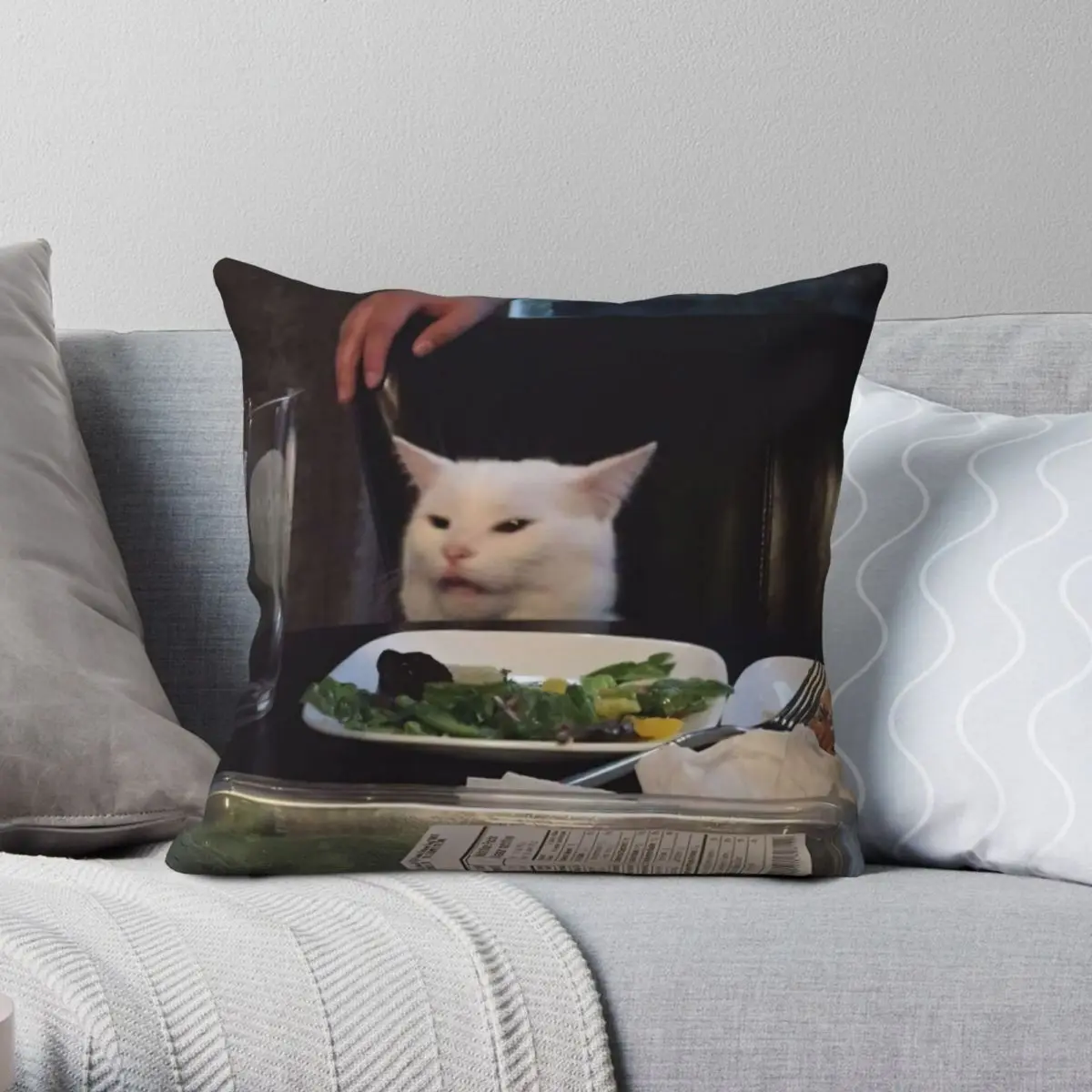 

It Cat Square Pillowcase Polyester Linen Velvet Printed Zip Decorative Throw Pillow Case Sofa Seater Cushion Cover