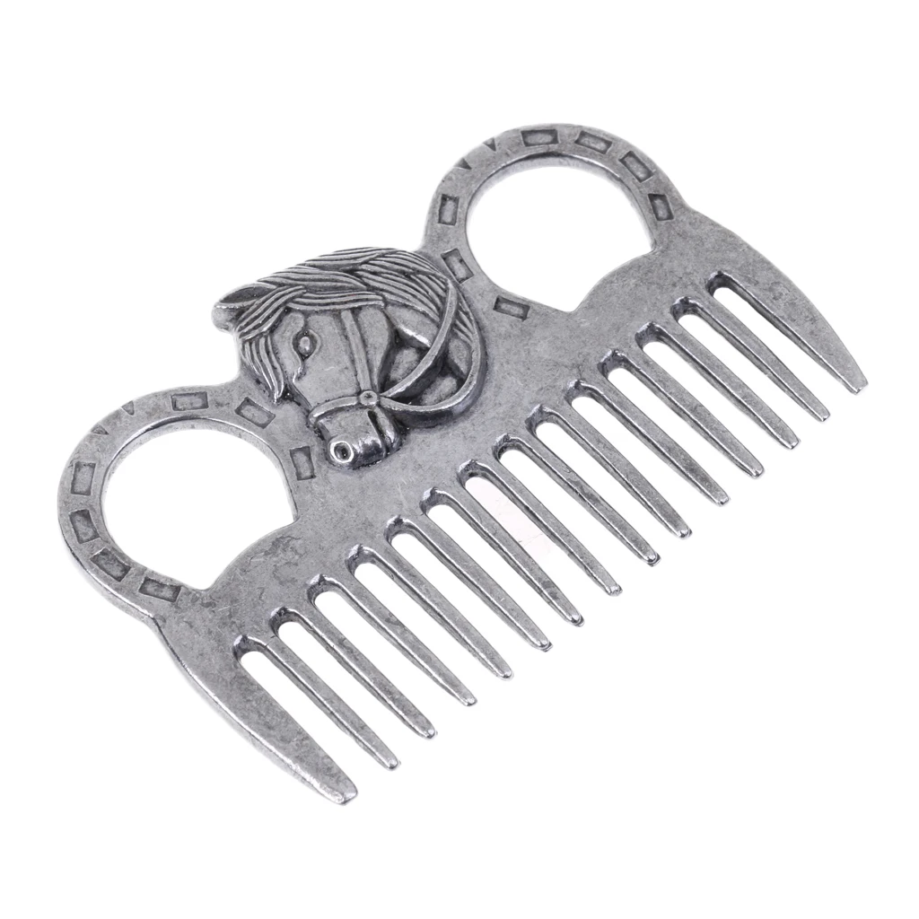 Stainless Steel Polished Horse Pony Curry Comb Grooming Comb Tool Currycomb Accessory Horse Riding Equipment