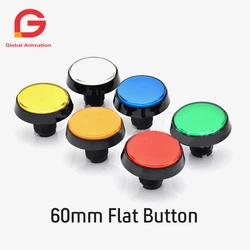 Pulsador de Arcade iluminado con LED, lámpara LED y botón redondo grande de microinterruptor para juegos de lucha, 5V/12V, 60MM