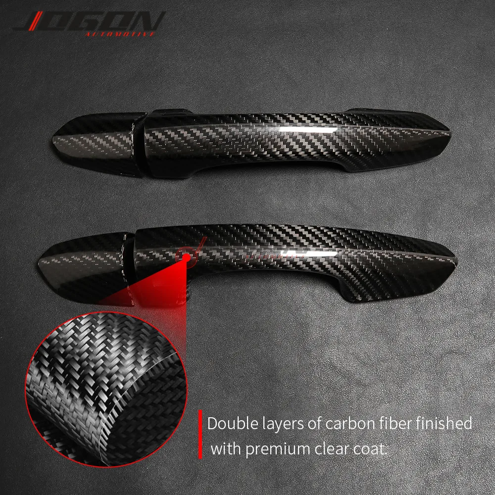 For Ford Mustang 2015-2020 Ecoboost GT350 GT Coupe Carbon Fiber Car Accessories Side Door Handle Cover Sticker Exterior Trim