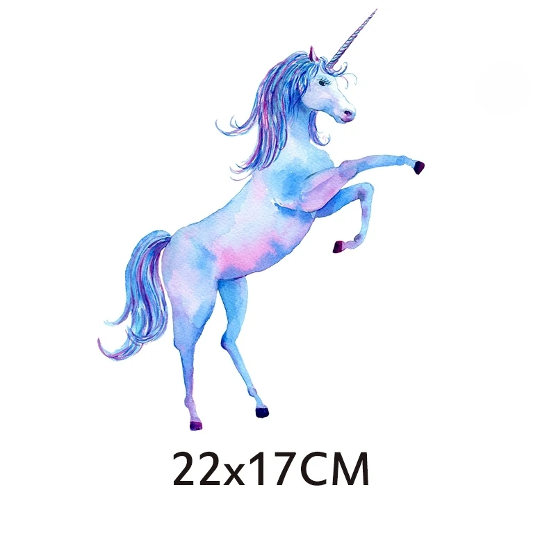 Iron on Cute Horse Patches for Kids Clothing DIY T-shirt Applique Heat Transfer Vinyl Unicorn Patch Stickers Thermal Press