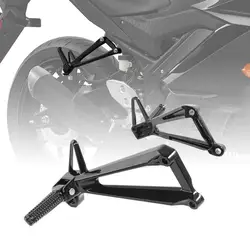 Motorcycle Aluminum Rear Passenger FootPeg Footrest Bracket Set For YAMAHA YZF R3 YZF-R3 2015-2023 MT03 2020-2022 2021