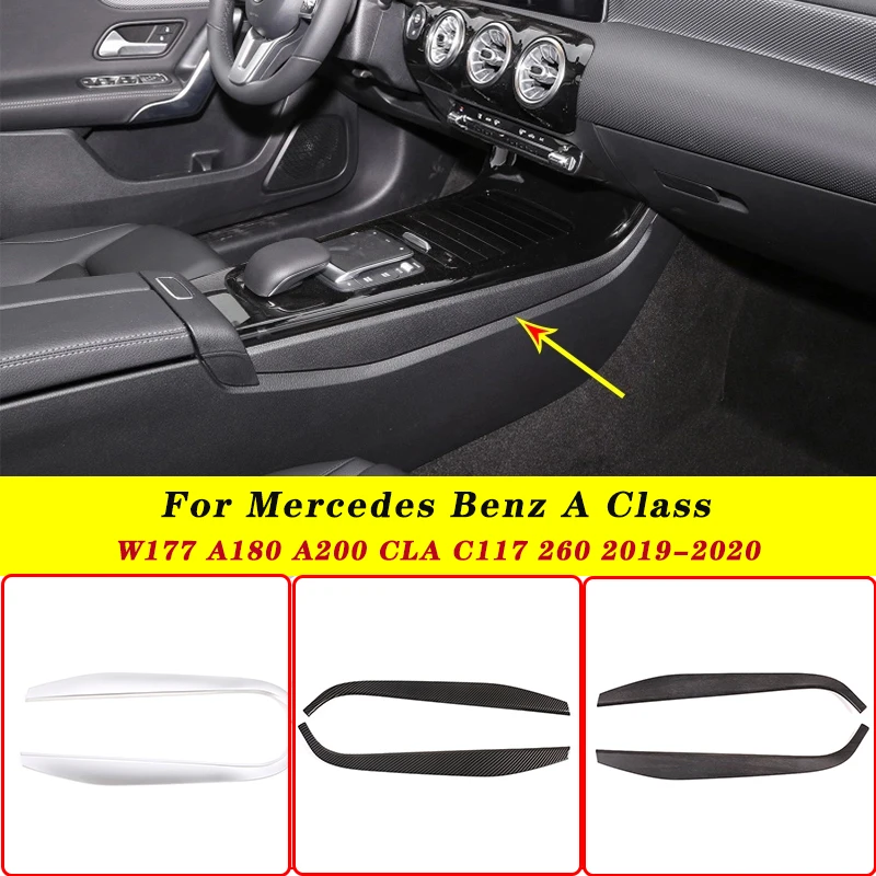 

For Mercedes Benz A Class W177 A180 A200 CLA C117 260 2019-2020 ABS Center Console Gears Side Decoration Strips Car Accessories