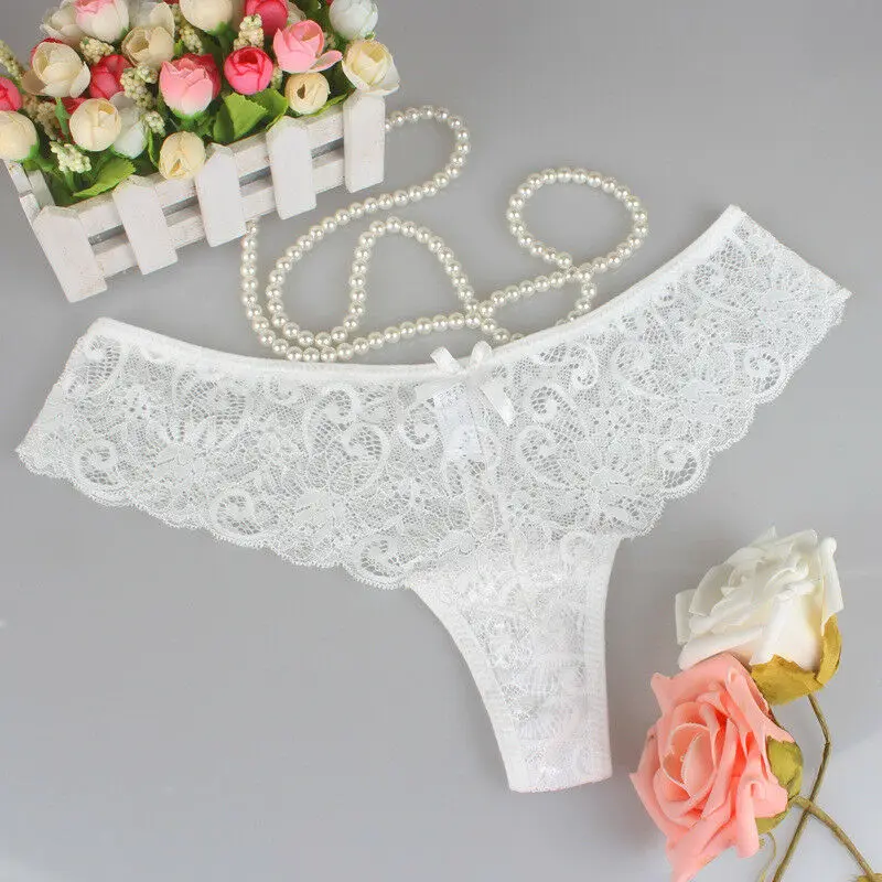 Women Lace Lingerie G-string Briefs Underwear Panties T string Thongs Knickers Two-Piece Separates