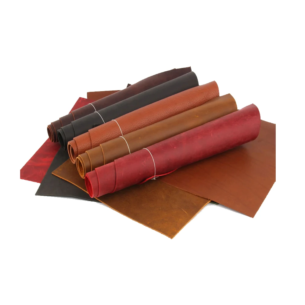 Natural Cow Skin Leather for DIY, Crazy Horse Leather Craft, Belt, Wallet, Bag, Shoes, Notebook, 1.5-2.0mm