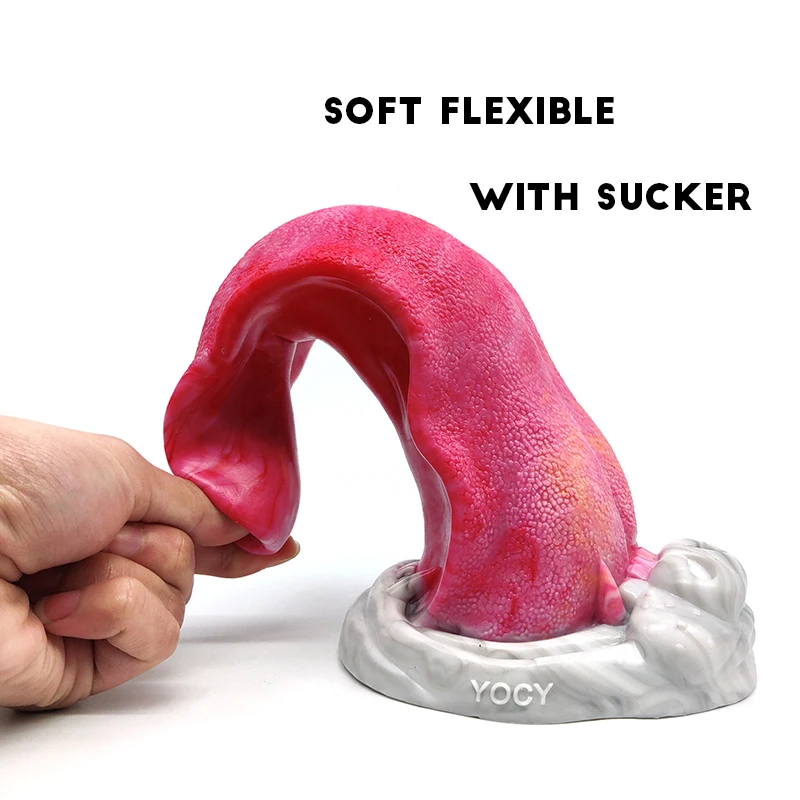 YOCY Huge Anal Butt Plug For Male Wolf Tongue Flirt Stimulate Sex Toys Female Silicone Fantasy Dildos With Sucker Adult Game