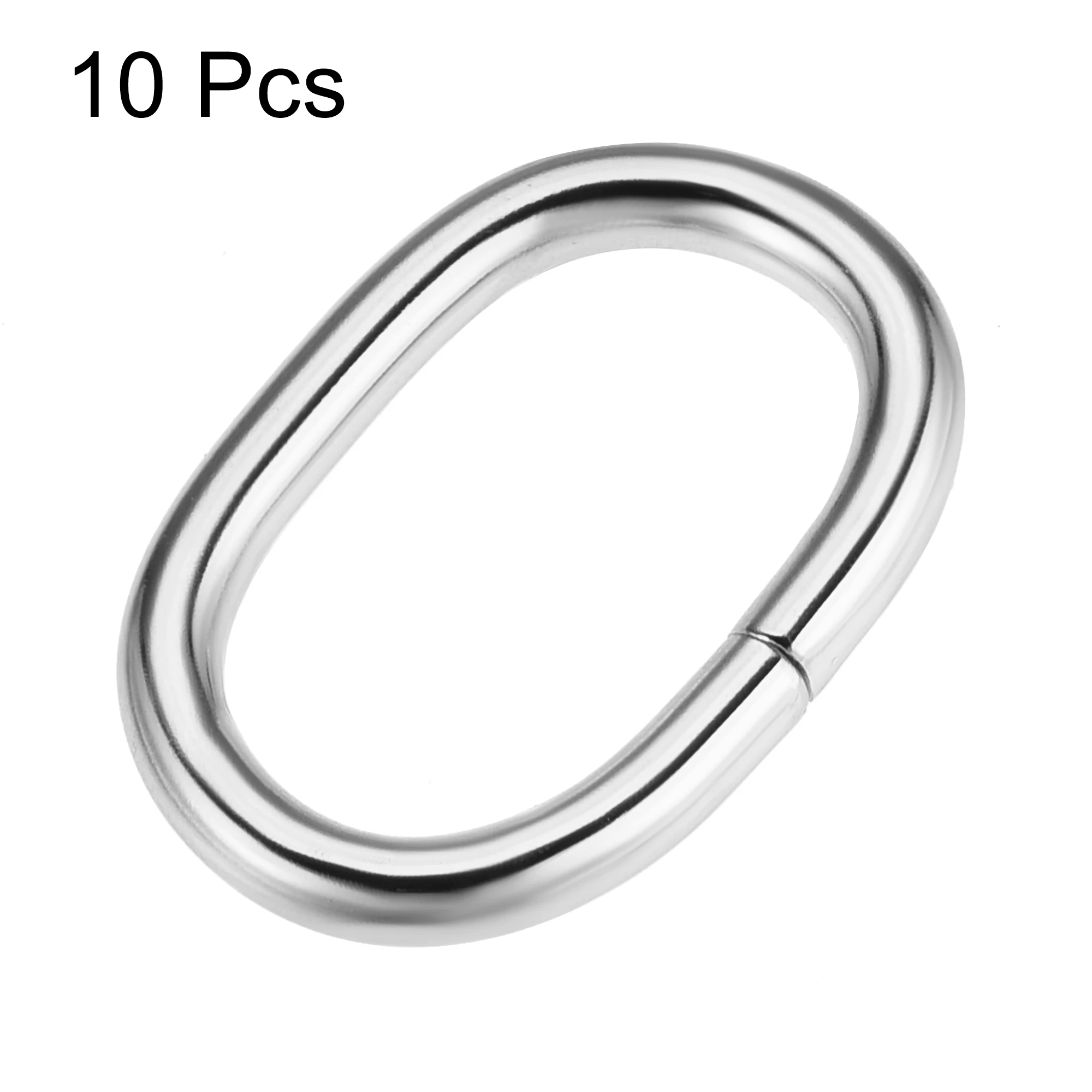 Uxcell Metal Oval Anel Fivelas 26x15mm para Sacos Cintos DIY Silver Tone 10pcs