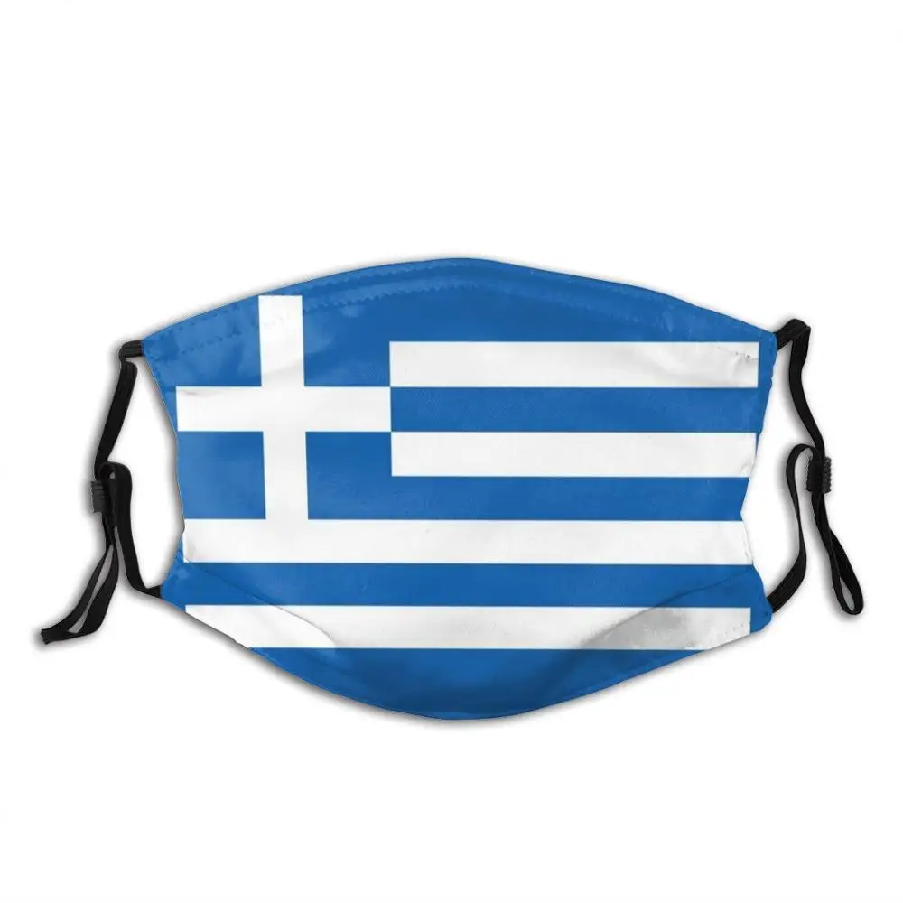 Grecia Bandiera Patriottica Greca Divertente Stampa Riutilizzabile Pm2.5 Filtro Viso Maschera Grecia Greco Bandiera Grecia Bandiera Bandiera Patriottica Greca I