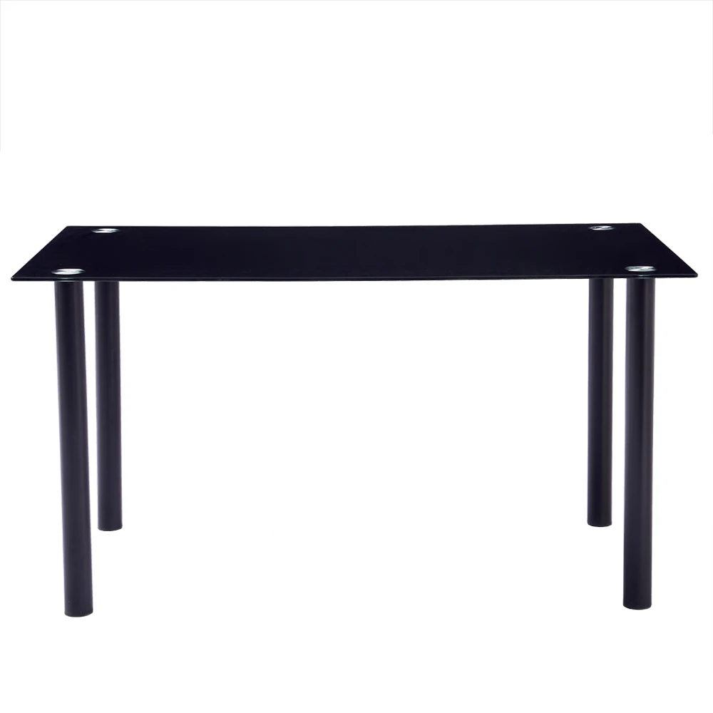 120*70*75CM  DA154 Simple Round Tube Table Leg Table Black Suitable for Living Room  Balcony or Dining Room