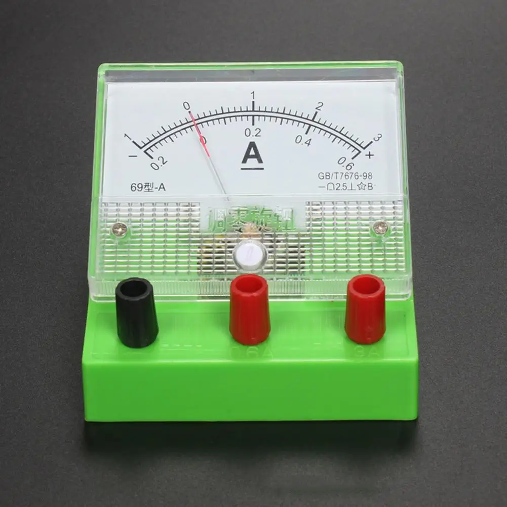 

Mechanical Ammeter DC Analog Current Meter Panel Mechanical Pointer Type from 0A--0.6A, 0A--3A Teaching Experiment Tool