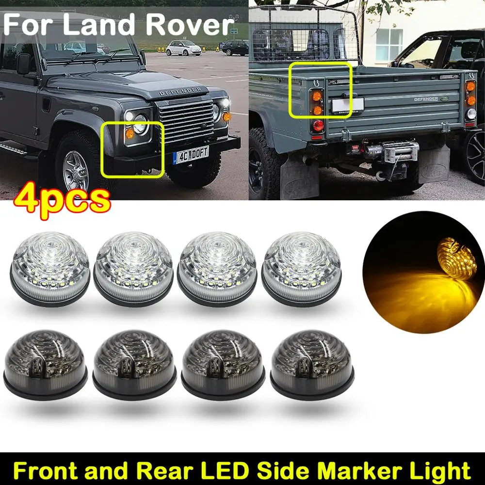 

For Land Rover 1Series 2Series 2ASeries 3Series Defender 90 110 Front and Rear LED side marker lamp amber turn Signal Light