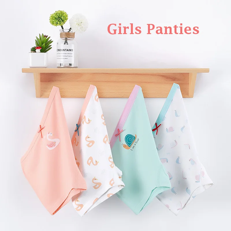 2pcs Kids Panties For Girls Class A Cotton Girl Underwear Child Soft Pants Briefs For Girl Boys Boxer Underpants 2-12 Years Old