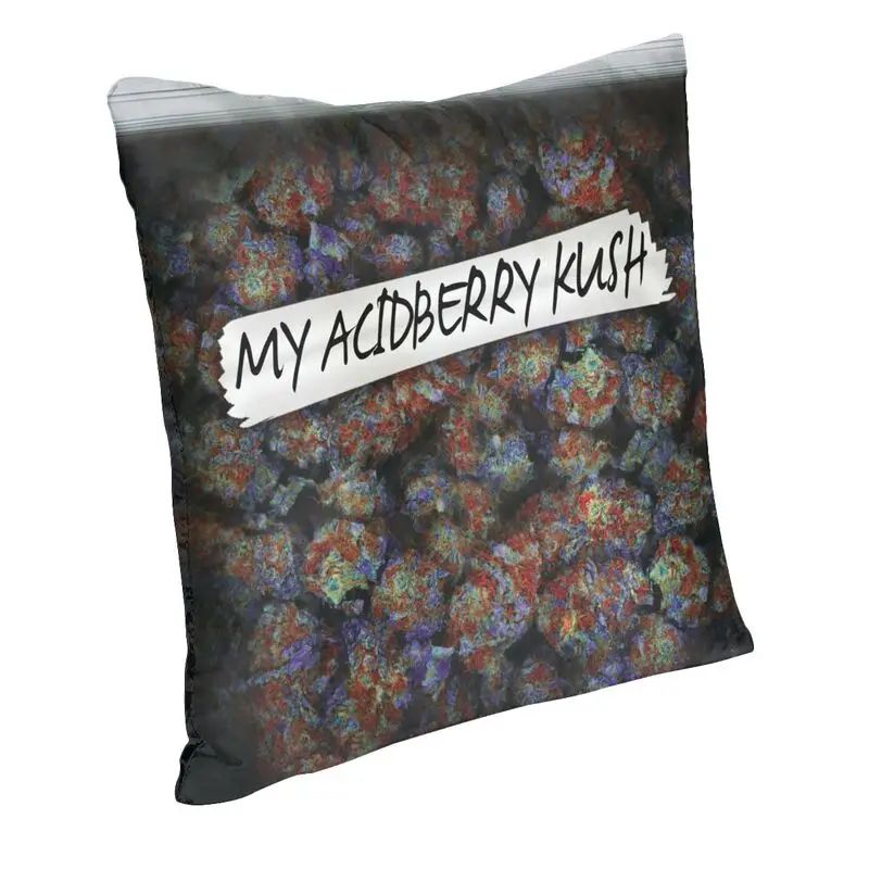 Acidberry Kush Weed Purple Haze Cannabis Design Pillow Case 45x45cm for Sofa Floral Hemp Marijuana Cushion Cover Soft Pillowcase