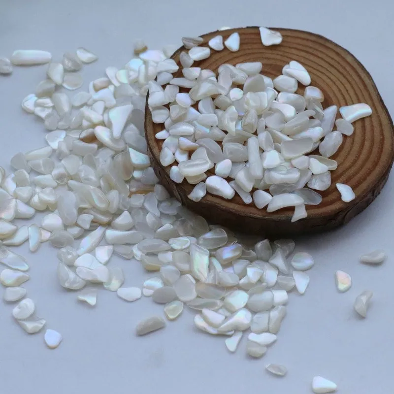 100g/lot  Natural White Crushed Mother of Pearl shell for DIY Jewelry Crushed MOP Pearl shell Chips for fake nails