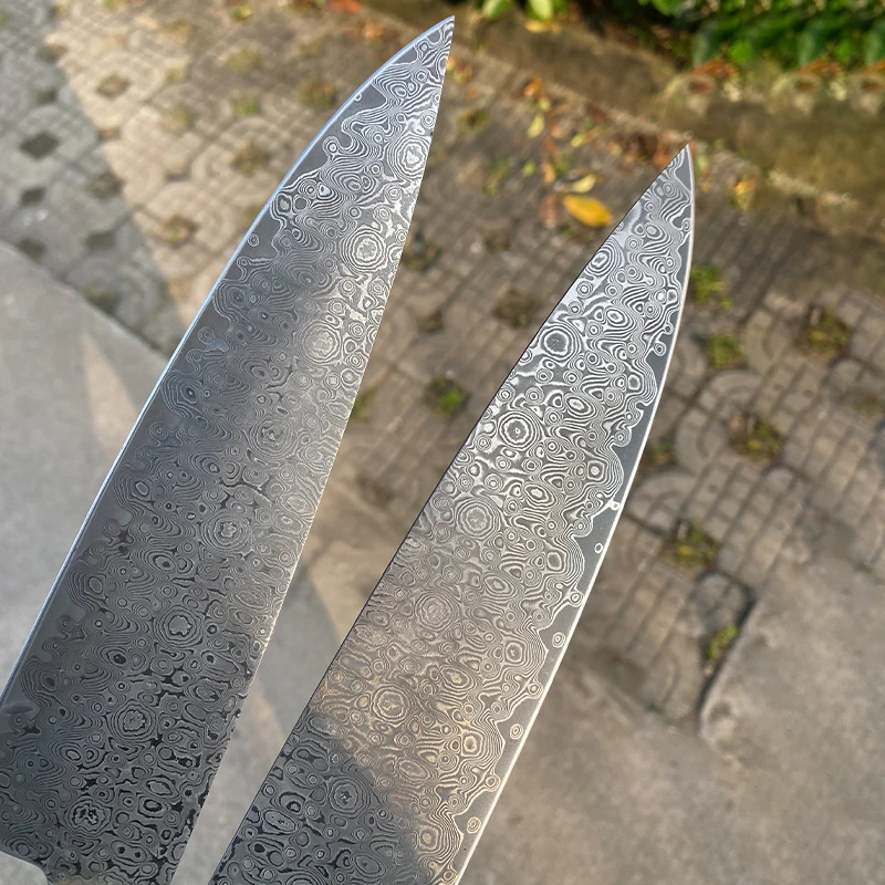 PEDWIFE 8Inch Gyuto Dao Tay Thép Damascus Đầu Bếp Dao Với Vỏ Bọc Sa Mạc Gỗ Lim Nhật Bản Rau Củ Dao Dụng Cụ Nấu Ăn