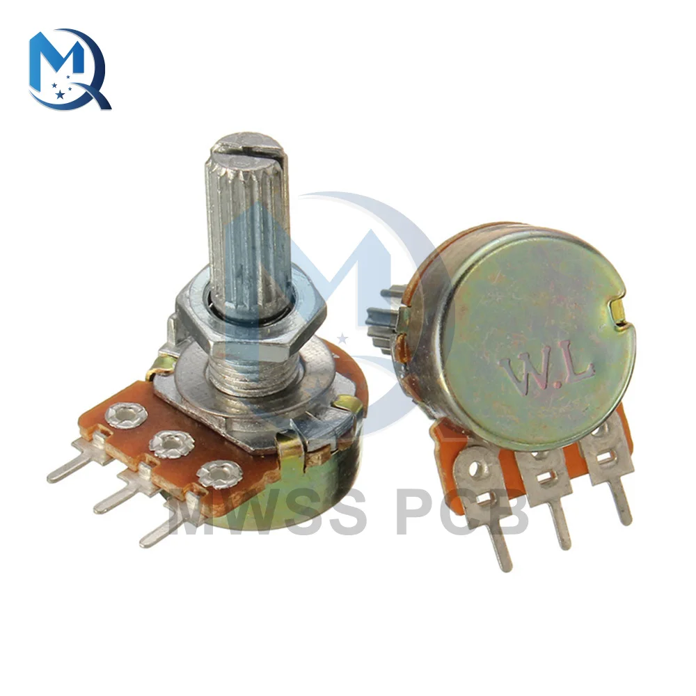 5Pcs/lot Potentiometer Resistance WH148 3Pin 1K 2K 5K 10K 20K 50K 100K 500K 1M Ohm Linear Taper Rotary Potentiometer Resistor