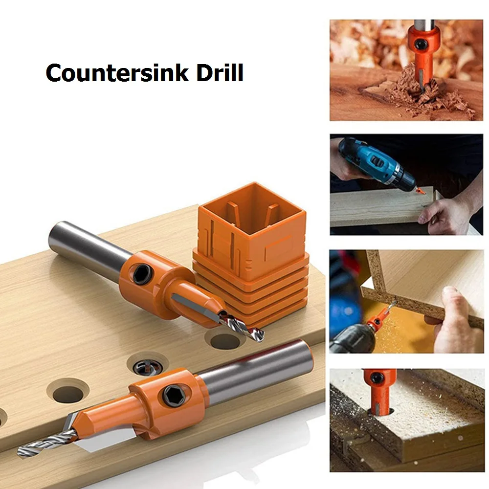 Punta per svasatore 8mm codolo HSS punta per Router svasatore per legno 2.8/3.0/3.2/3.5/4.0mm estrattore di viti demolizione taglio di fresatura