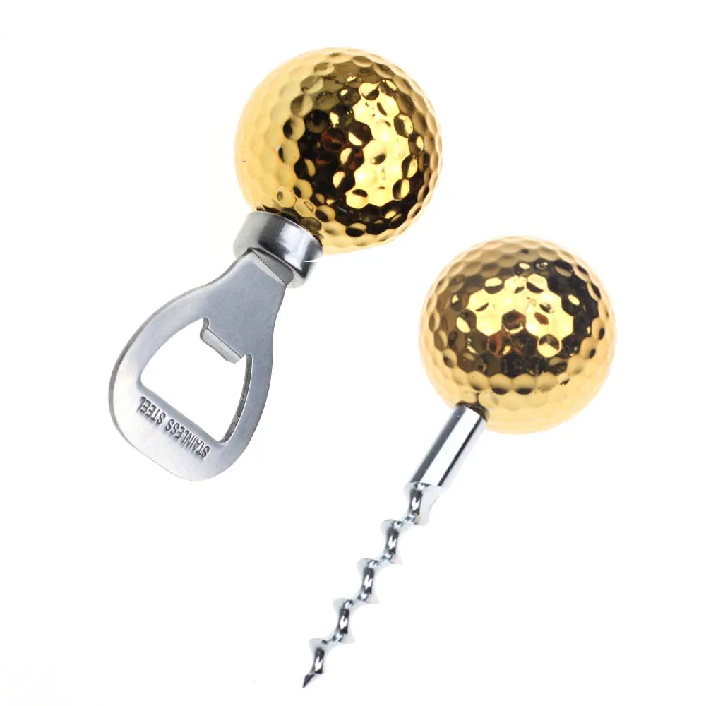 CRESTGOLF 2pcs/Sets Golf Ball-Shaped Bottle Opener Corkscrew Wine and Beer Opener Golfer Beer Novelty Gift for Golf Lover