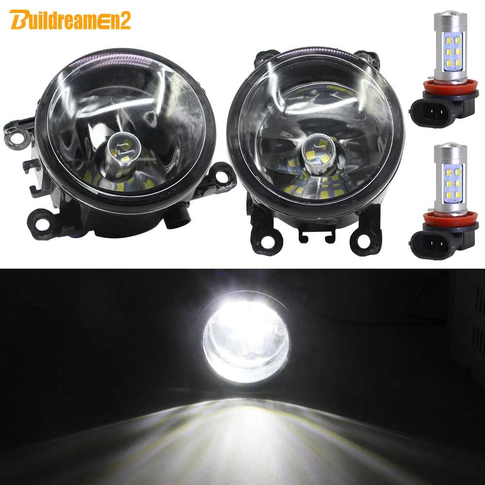 Fog Light Assembly H11 Car Front Bumper LED Fog Lamp DRL 12V For Nissan Note Frontier Xterra Pathfinder Interstar Navara Sentra