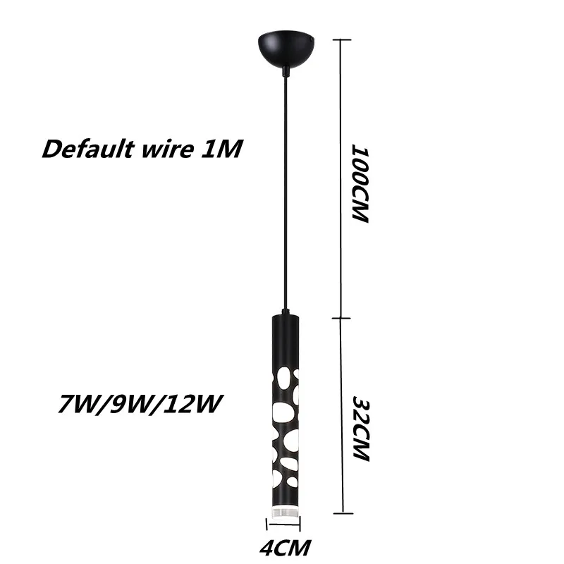 Imagem -02 - Cilindro Dimmable Led Luzes Pingente Lâmpadas de Tubo Longo Cozinha Sala de Jantar Loja Bar Cordão Decoração Lâmpada de Fundo